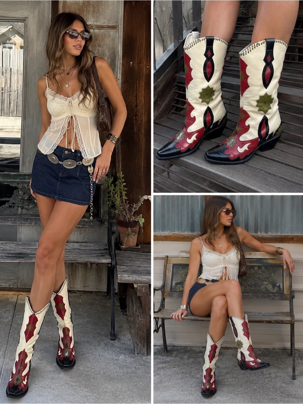 Rare BCBGirls Western Boots - Leather Vintage Size 7